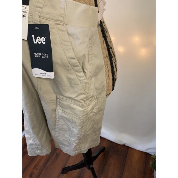 (C-84) lee skirt womens size 10 M beige color bags on the‎ side - Picture 4 of 7